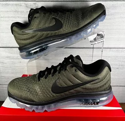 NEW Nike Air Max 2017 Cargo Khaki Green Running Shoe 849559-302 Mens Size 7.5 • $79.95