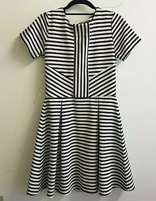 WAREHOUSE - Size 10 - Striped Dress - Black White Bandage Illusion Effect • $11.18