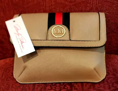 NWT Marilyn Monroe Taupe Black Red Accent Crossbody Shoulder Bag Purse 2-Straps • $35.32