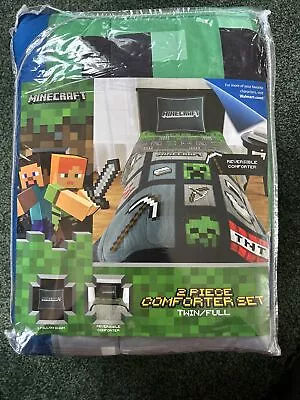 Minecraft Icons Adventure Gaming Bed Kids 2-Piece Twin/Full Reversible Comforter • $49.99