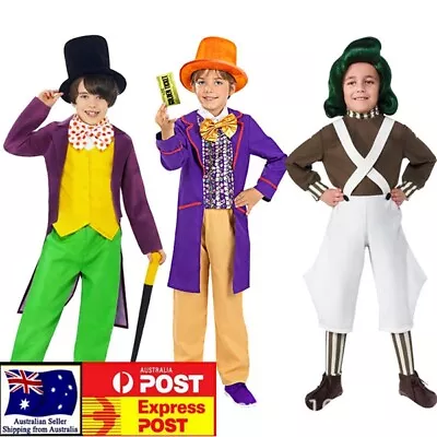 Boys Charlie And The Chocolate Factory Costume Cosplay Halloween Party Book Week • $49.95
