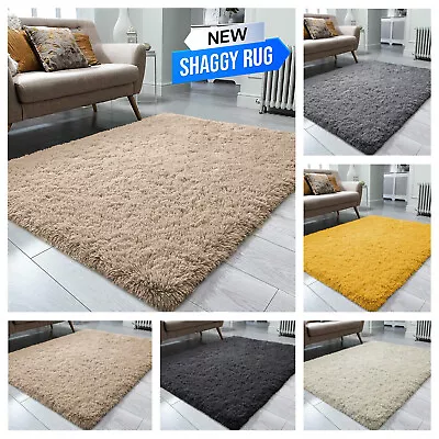 £15.99 • Buy Thick Large Anti Slip Shaggy Rugs Soft Fluffy Rug Living Room Bedroom Carpet Mat
