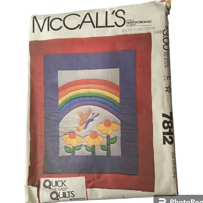 1981 McCalls 7812 Rainbow Butterfly Quilt Cotton Satin Muslin Gingham Broadcloth • $12.87