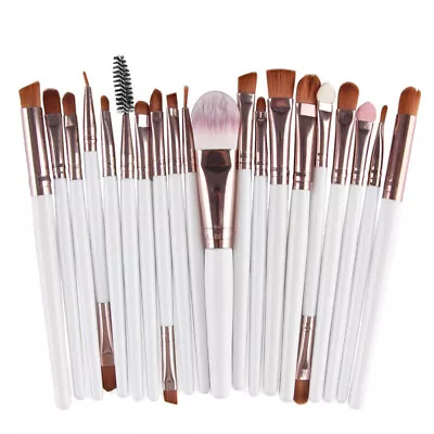 20 Pcs Makeup Brush Set Eyeshadow Eyebrow Powder Foundation Contour Lip Brushes • $7.85