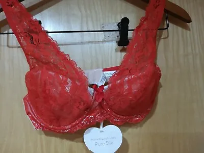 Womens Mimi Holliday Luxury Super Plunge Shoulder Underwired RED    Full Cup Bra • $28.99