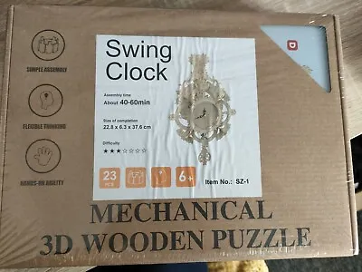 Swing Clock Mechanical 3D Wooden Puzzle • £25