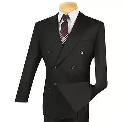 VINCI Men's Double Breasted 6 Button Classic Fit Suit NEW • $110