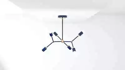 Modern Sputnik Chandelier Ceiling Light Branching Chandelier Black • $267.57