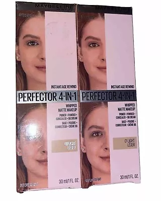 TWO Maybelline Instant Age Rewind Perfector 4-In-1 Matte Foundation 01 Light • $16.79