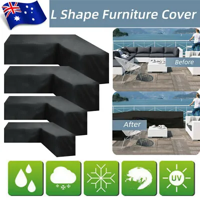 $41.89 • Buy L Shaped Waterproof Rattan Corner Furniture Cover Garden Outdoor Sofa Protector