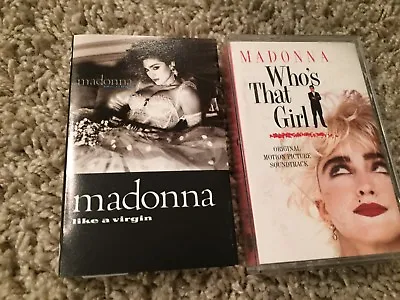 MADONNA Vintage Cassette Lot Of 2 Albums  Like A Virgin  'Who's That Girl    • $8.99