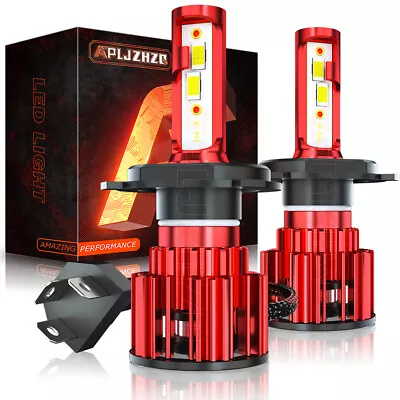 Pair H4 9003 HB2 LED Headlight Bulbs Kit High Low Beam Super Bright 6500K White • $27.99