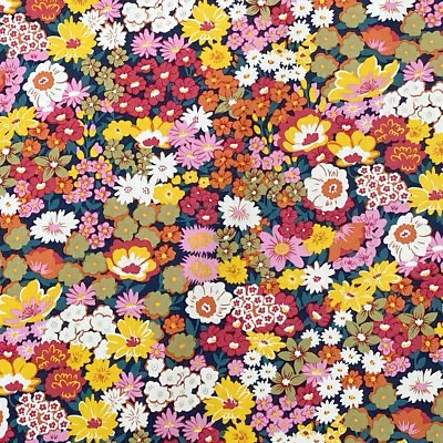 100% Cotton Poplin Fabric Liberty Bell Bunched Floral Flowers Vintage • £3.90