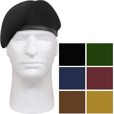 Military Wool Beret - Inspection Ready Pre-Shaved Badge Tactical US Army JROTC • $19.99