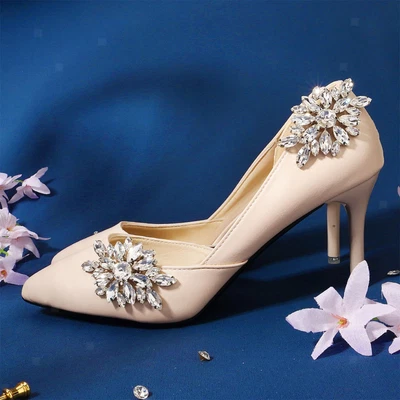 £9.70 • Buy 2 Pieces Shiny Crystal  Buckle S Charm Women Rhinestones  Clips