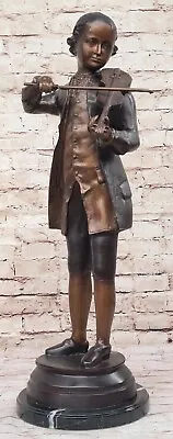 Striking Bronze Sculpture Of Violinist By Collett Mozart Figurine • $299.50