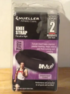 Mueller Knee Strap Moderate Support Black One Size Fits Most Right Or Left   New • £12.34