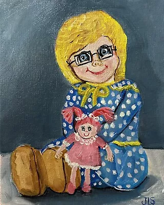 Mrs Beasley Doll Painting 8 X 10”Signed Original Painting On Canvas Panel • $70