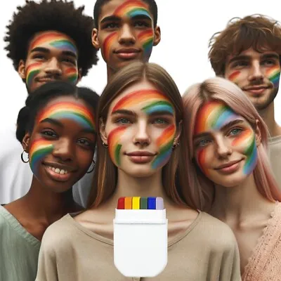 🌈 Rainbow Flag Gay Pride Face Paint - Vibrant Colors For Marches And Events 🏳️ • £2.49