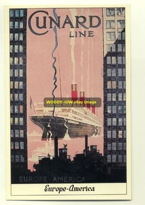£1 • Buy Ad2022 - Cunard Line - Liner Aquitania - Modern Advert Postcard