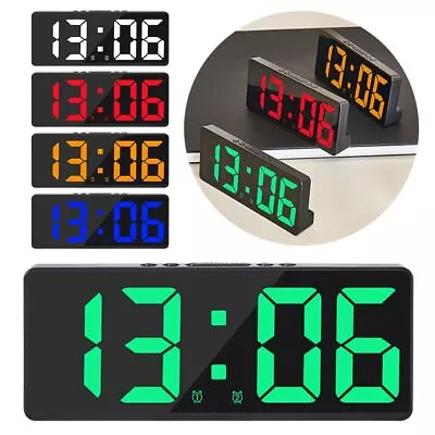 Night Mode Desktop Table Clock 12/24H Anti-disturb Funtion LED Clocks Watch UK • £7.44