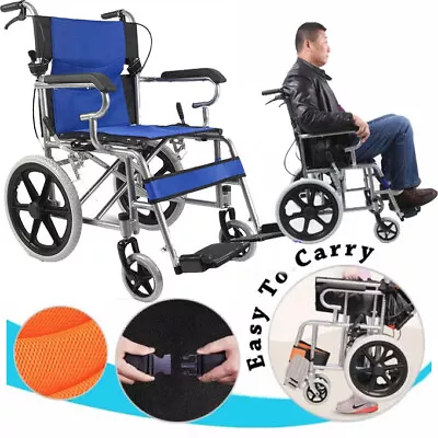 ✅16Inch Portable Easy Folding Wheel Chair Wheelchair Lightweight Mobility Aid ✅ • $149.67