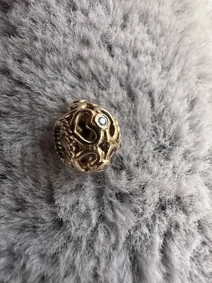 $399.51 • Buy Pandora 14K Gold Open Heart Diamond Charm #750466D