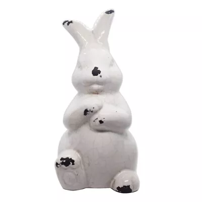 Vintage White Bunny Rabbit Statue Figurine Easter Spring Table Decoration • $32.98