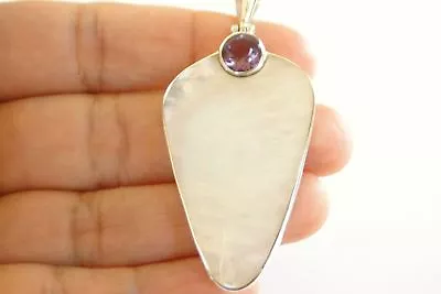 Mother Of Pearl Amethyst 925 Sterling Silver Pendant • $49