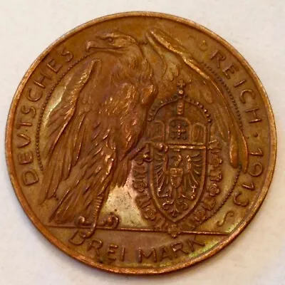 $195 • Buy -1913 Germany Kingdom Of Bavaria Ludwig III Three (3) Marks, Karl Goetz Pattern
