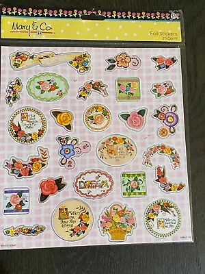 MARY ENGELBREIT* Mary & Co Foil Stickers Style #5937ME Mothers Love Flowers Rose • $11.95