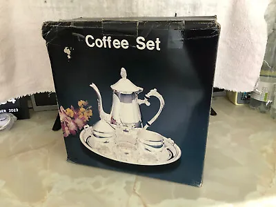 Four Piece Silver Plated Metal Coffee Set (Boxed) • £19.99