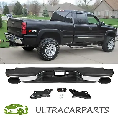 Chrome Rear Bumper W/Side Pads For 1999-2006 Chevy Silverado GMC Sierra 1500 • $182.50