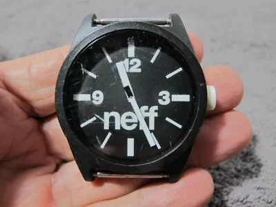 Neff Daily Watch Men 42mm Black 50M Needs Crystal & Band New Battery • $9.99