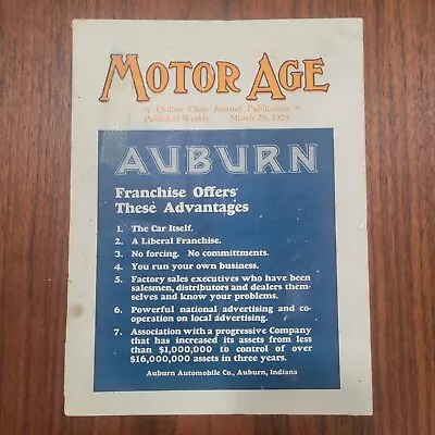 Auburn Cover Motor Age MAGAZINE March 29 1928 • $17.79