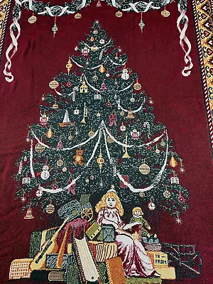 Christmas Tree Gifts Tapestry Throw Blanket Xmas 68 Inch Goodwin Weaves Vintage  • $54.95