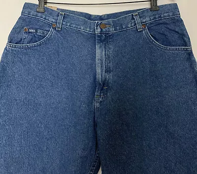 LEE Mens Blue Jeans Relaxed Fit Tapered Leg  Size 18 Petite Irregular NWT • $23.68