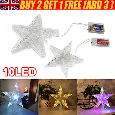 Xmas Ornament Christmas Tree Topper LED Light Up Star Tree Home Party Decor UK • £5.85