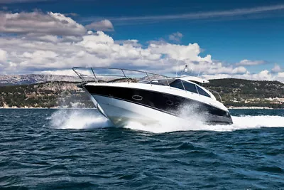 Fast Yacht Speedboat Speeding Through Water Photo Art Print Poster 18x12 • $10.98