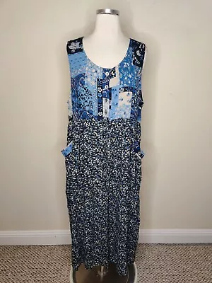 Vtg Coldwater Creek Floral Maxi Dress Petite Large Buttons Modest Cottage • $29.99