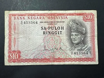 Malaysia $10 Ringgits 1st Series 1967 Banknote Gvf+ • $35