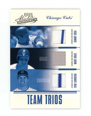 SANDBERG/SOSA/GRACE 2004 Absolute Memorabilia Team Trios Triple Jersey 11/100 SP • $24.99