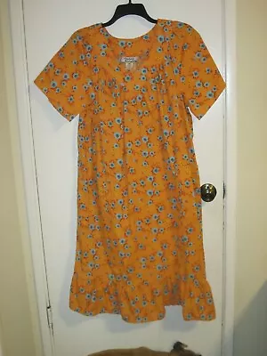 VTG Anthony Richards Orange Floral Cotton Lounge House Muumuu Dress~ XL • $19.99