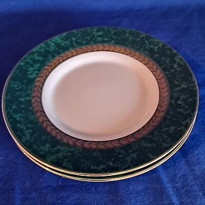 Lot 2 RETRONEU Imperial Coll Fine China MALACHITE 488 SAUCERS Plate Gold 6 1/4  • $19.99