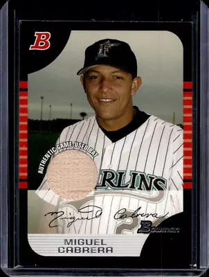 2005 Bowman Miguel Cabrera Game Used Bat Relic #90 Marlins • $5.50