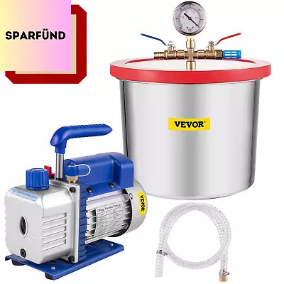 VEVOR 2 Gallon Vacuum Chamber + 3CFM Air Vacuum Pump Set 1/4HP Single Stage 110V • $154.26