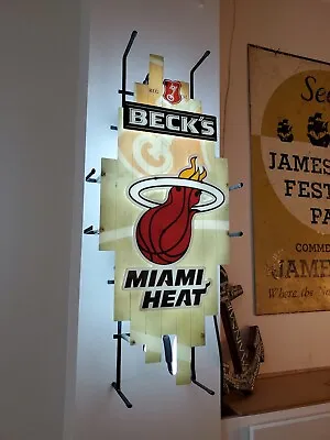 Original Official Licensed Miami Heat Neon Light Sign Becks Beer NBA Butler Wade • $329