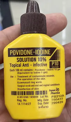 IODINE - Povidone Iodine Solution 10% -  30ml Fresh Wound Treatment First Aid • £13.95
