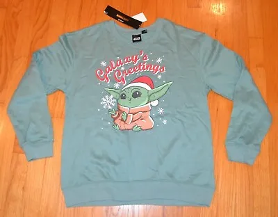 Star Wars Christmas Baby Yoda Holiday Sweater Galaxy's Greetings Women's X-Large • $18