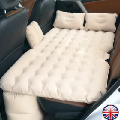Inflatable Car Air Mattress Portable Travel Bed Back Seat Sleep Rest Mat Pillow • £17.99